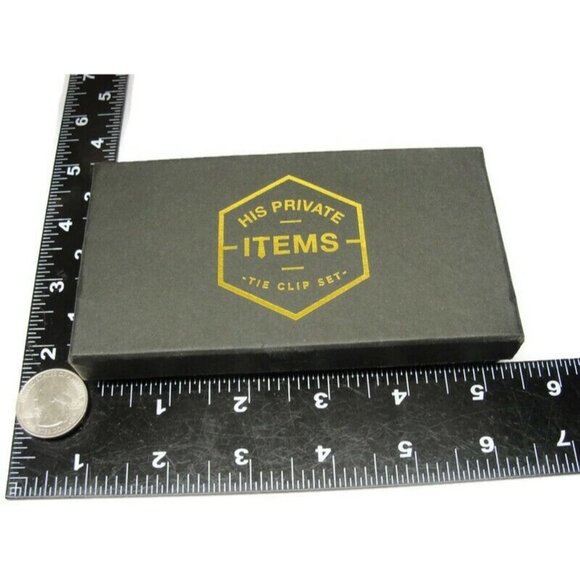 Cufflinks Tie Clip Set 3 Colors His Private Items Accessories IOB - Picture 4 of 16